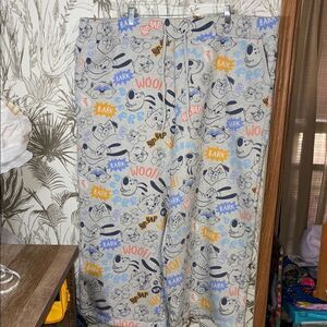 Disney 2X Critter Chaos Collection Gray Cartoon Print 
 Pants Wide Leg Unisex